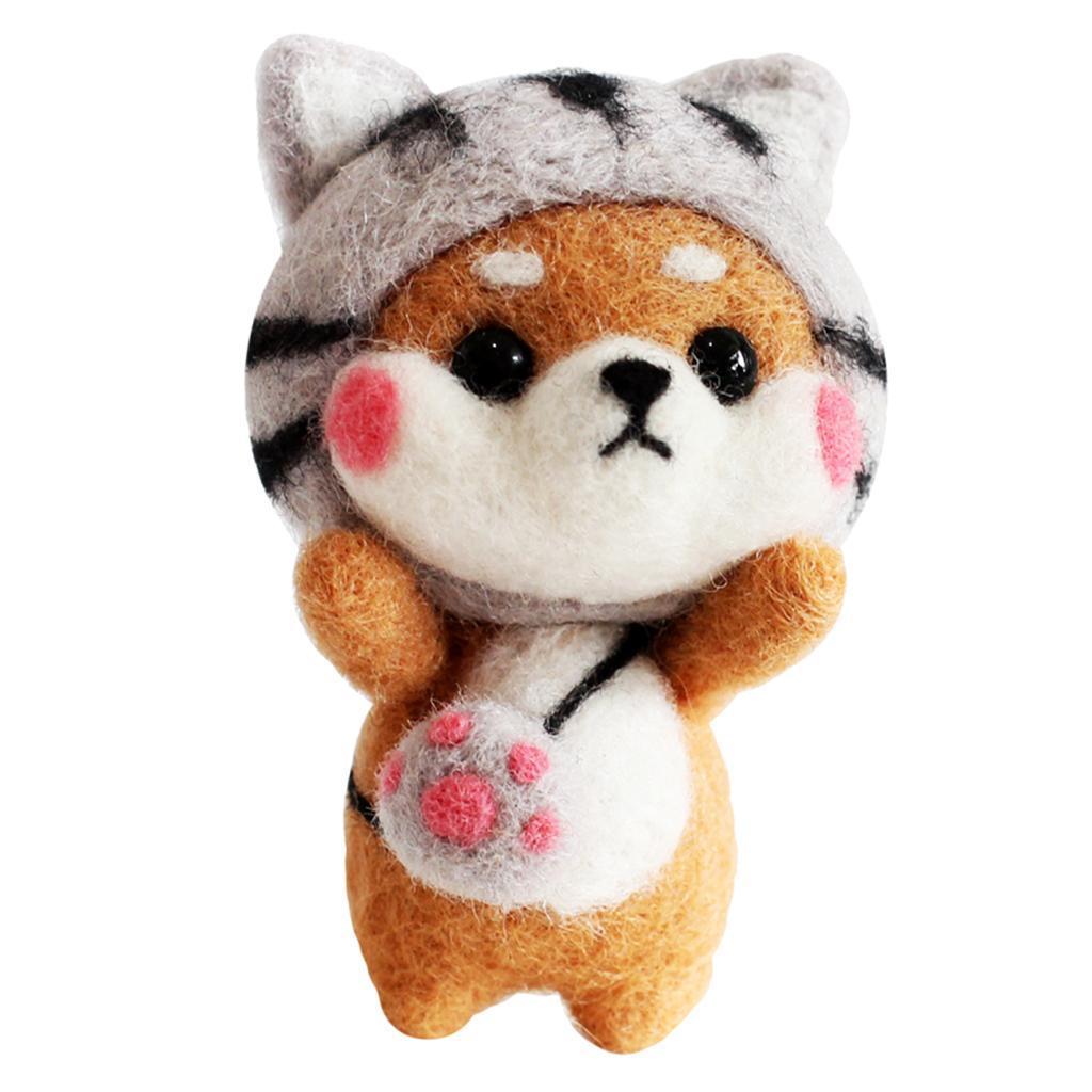 3 Sets Animal Dog Craft Felt Felting Kit for Beginner Valentine Gift