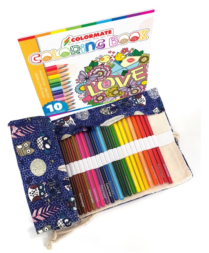 Bộ Bút Chì Màu Roll Up Coloring Set Colormate 11697