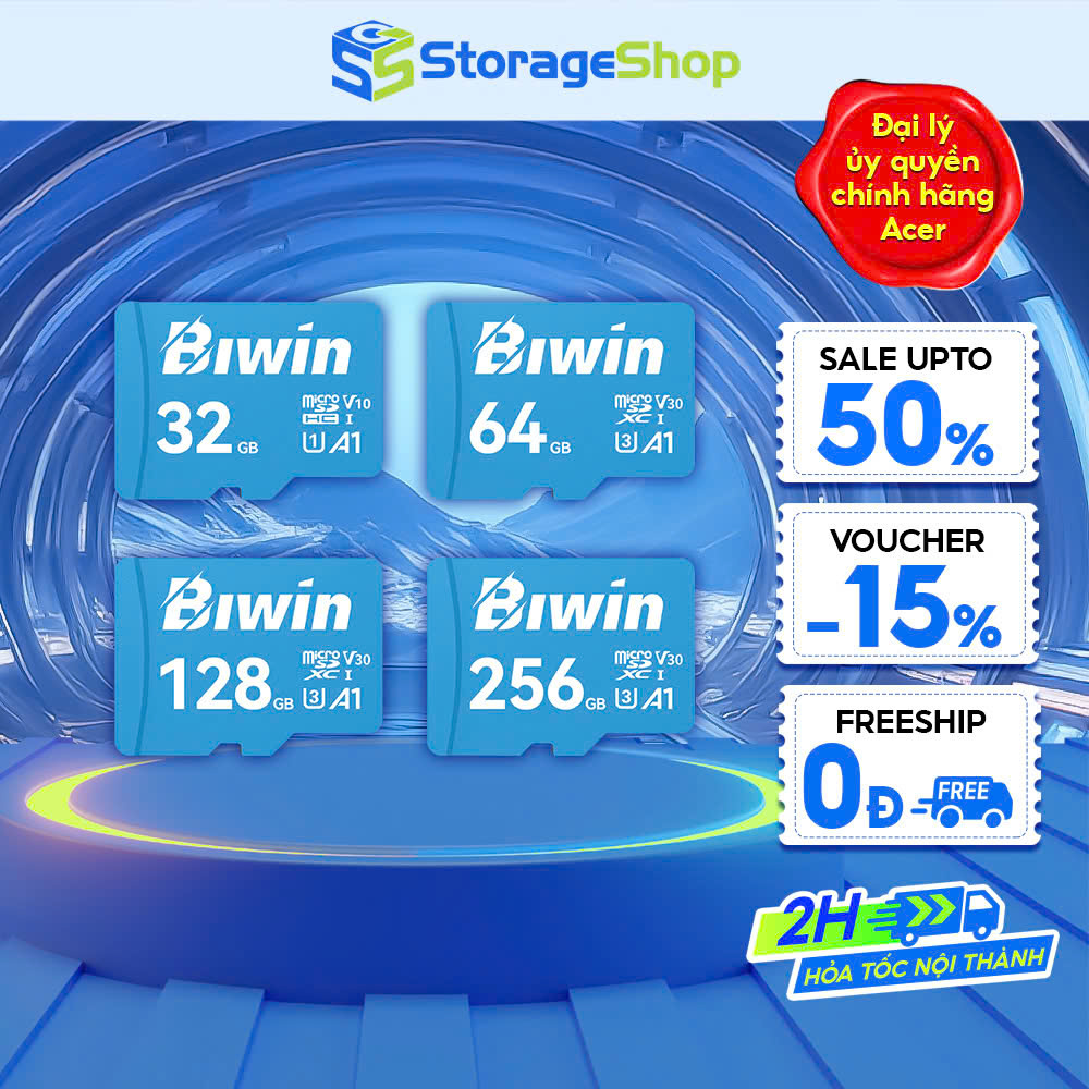 Thẻ nhớ BIWIN MS100 MicroSDXC V30 UHS-I 32GB | 64GB | 128GB tương thích mọi thiết bị Hàng chính hãng BH 3 năm