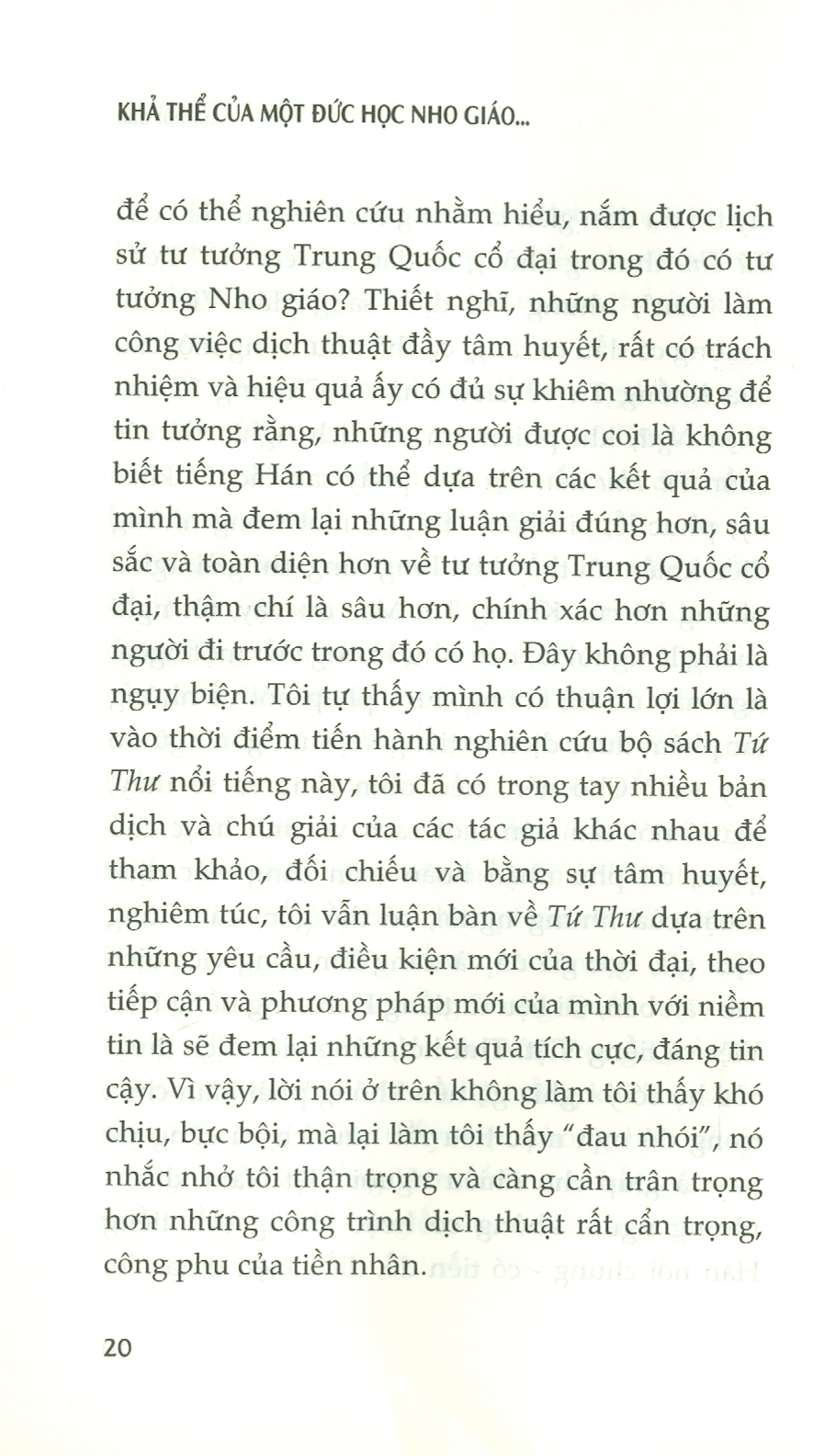 Khả Thể Của Một Đức Học Nho Giáo Trong Sách Tứ Thư