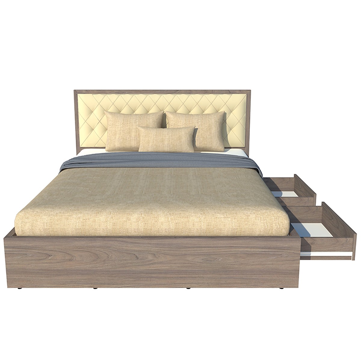Giường ngủ gỗ công nghiệp bọc nệm OHAHA - GN019