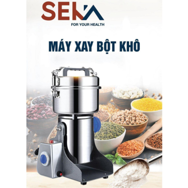 Máy Xay Nghệ Tươi Mini Đa Năng Cao Cấp- Máy Xay Bột Tinh Bột Nghệ Ngũ Cốc Tam Thất Loại 800g Nắp Gài Inox 304