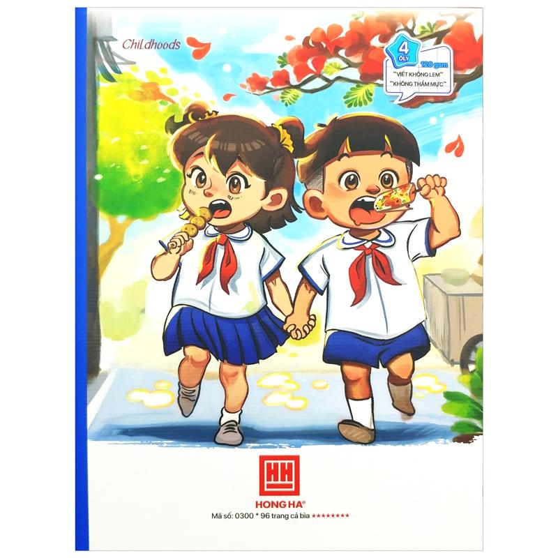 Vở Class Childhood - 4 Ô Ly 96 Trang 120gsm - Hồng Hà 0300 (Mẫu Màu Giao Ngẫu Nhiên)