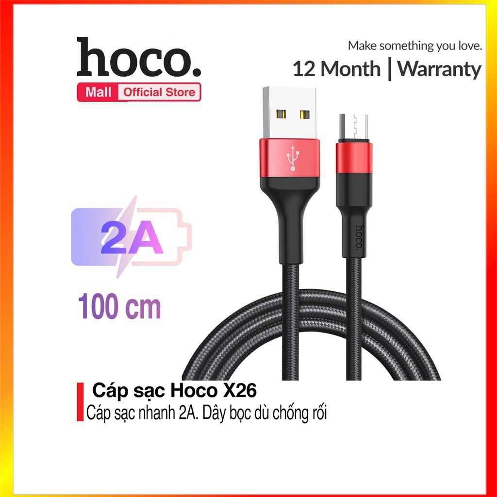 Cáp sạc Micro Hoco X26 sạc nhanh 2.0A dài 1m