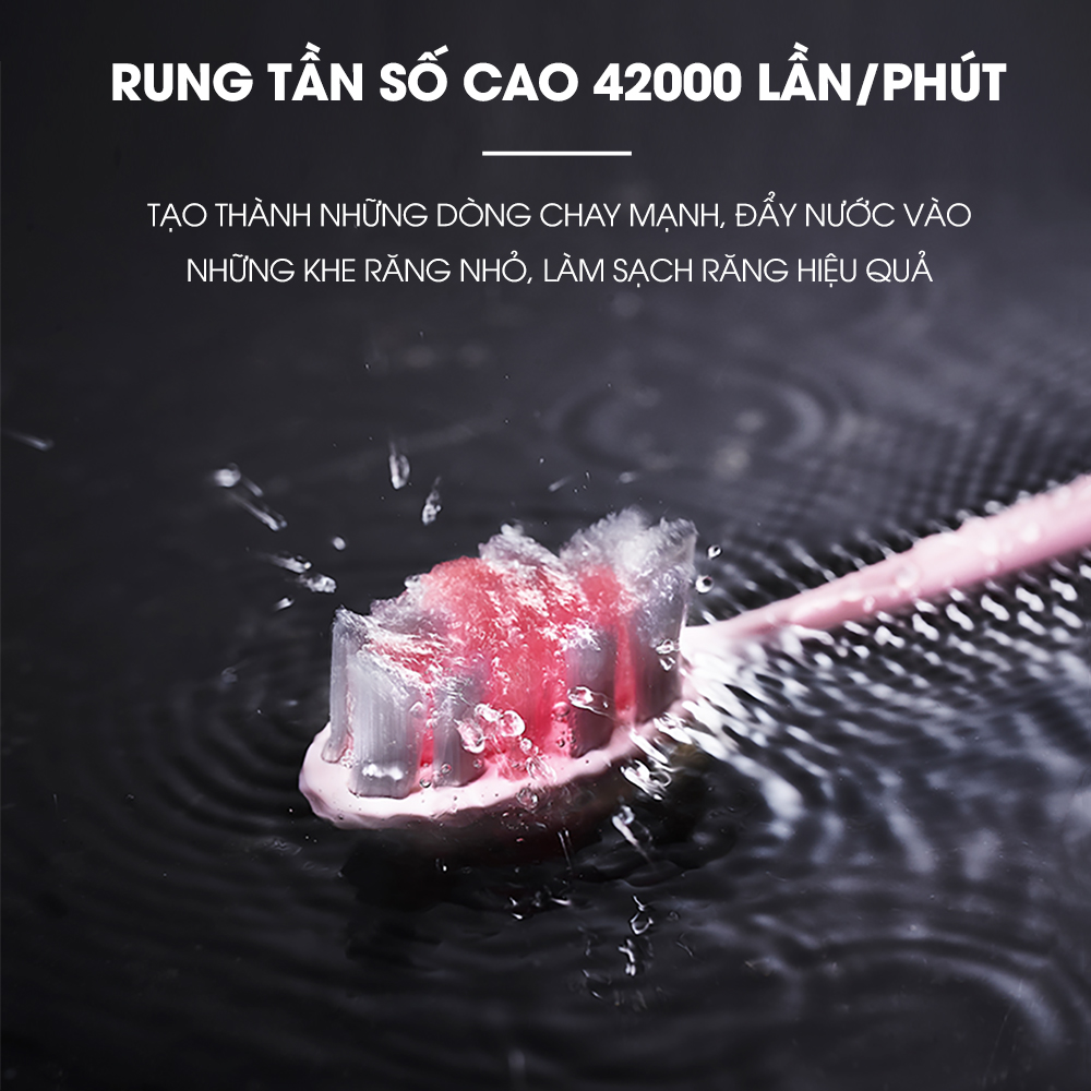 Bàn chải điện CWELL S1 PRO, 5 chế độ đánh răng tự động, tặng kèm 5 đầu bàn chải chống nước IPX8 chải sạch mảng bám tới 10X