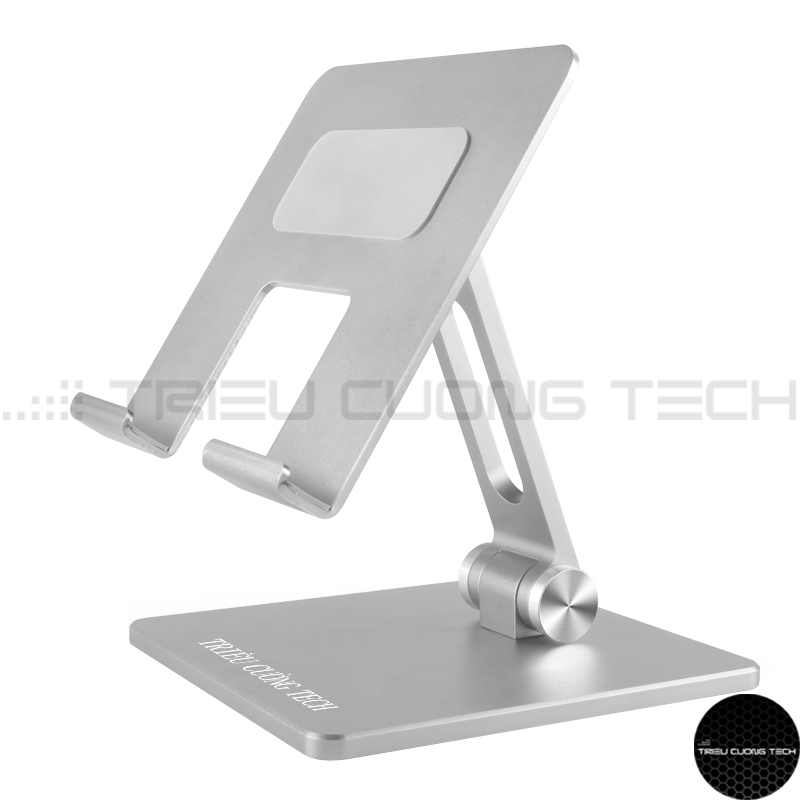 Giá Đỡ Để Bàn Máy Tính Bảng Ipad Điện Thoại Hợp Kim Nhôm Cao Cấp - Điều Chỉnh Góc Độ - Trục Kép- Gấp Lại Tiện Lợi Hàng Chính Hãng