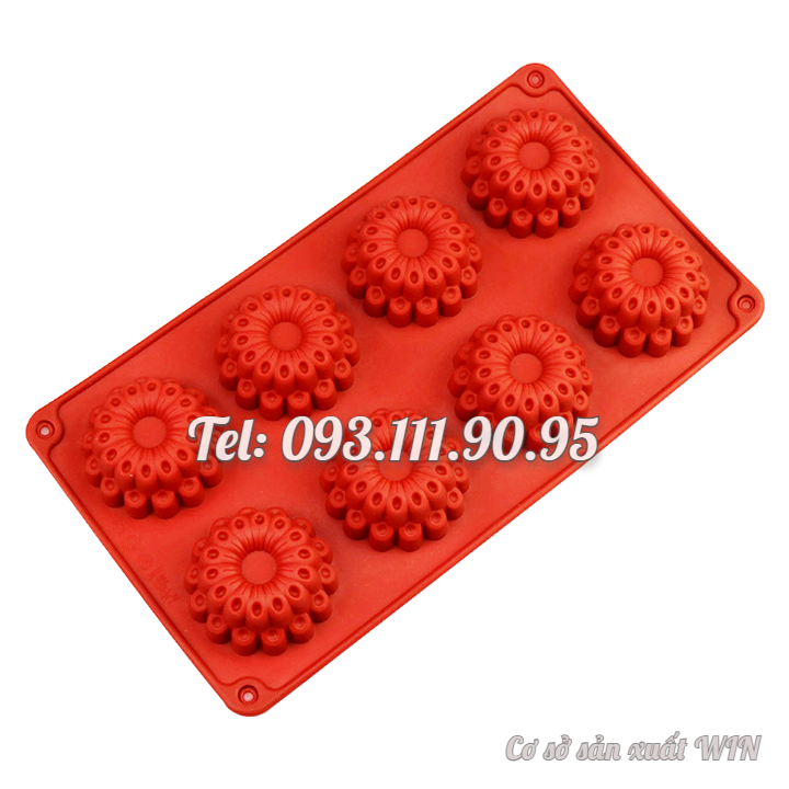 Khuôn silicon làm bánh, rau câu, socola 8 đuôi công – Mã số 1293