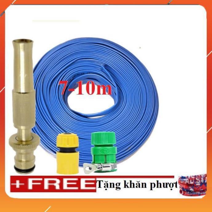 Vòi Xịt️Evoucher Bộ dây vòi xịt nước rửa xe, tưới cây , tăng áp 3 lần, loại 7m, 10m 206587 cút sập,+ khăn phượt