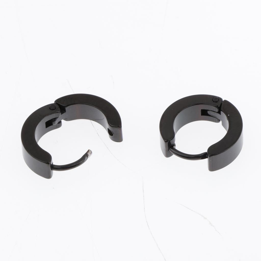 8 Pairs Punk Style Stainless Steel Hoop Earrings Stud Earrings For Men Women