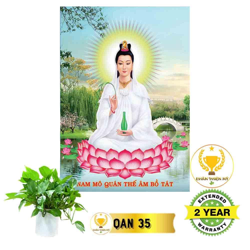 Tranh Điện Phật Bà Quán Thế Âm Bồ Tát Ngồi QA5