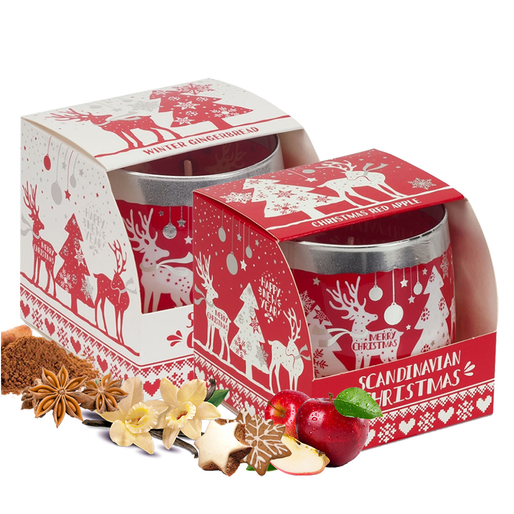 Combo 2 ly nến thơm Bartek nhập khẩu Châu Âu Scandinavian Christmas 100g - gừng, táo, quế