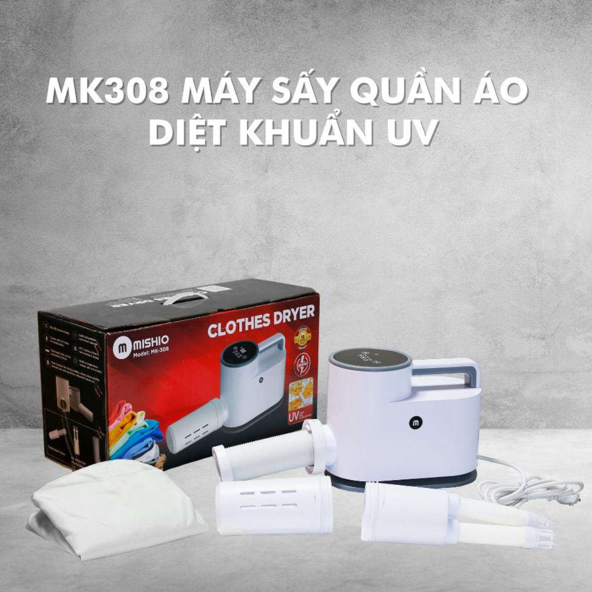 Máy Sấy UV Diệt Khuẩn Quần Áo, Chăn Nệm, Giày Mishio MK308