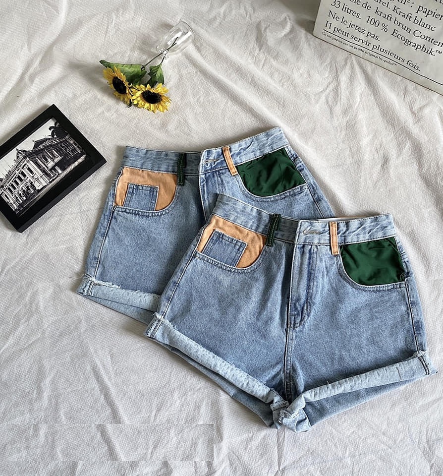 QUẦN SHORT JEAN NỮ TÚI MÀU SIZE ĐẠI