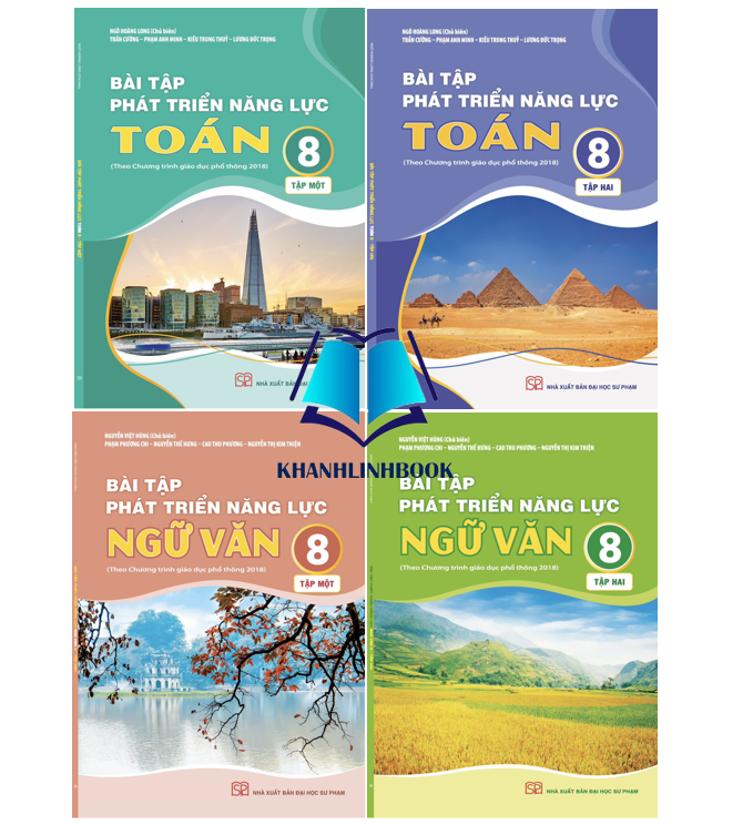 Sách - Combo 4 cuốn Bài tập phát triển năng lực Toán + Ngữ văn 8