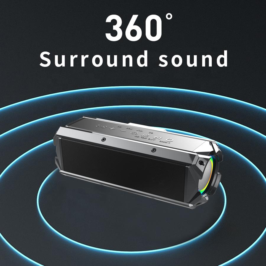 Caixa de som 100W loa công suất cao nhà hát tws 3D stereo subwofer âm thanh âm thanh ngoài trời không dây di động loa di động Color: Pink
