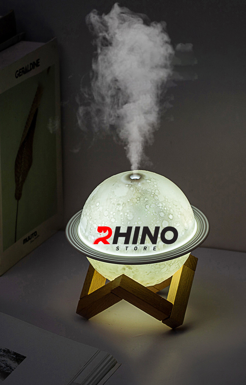 Máy phun sương tinh dầu tạo ẩm Rhino H301 hình mặt trăng, dung tích 200ml, nhỏ gọn - Hàng chính hãng