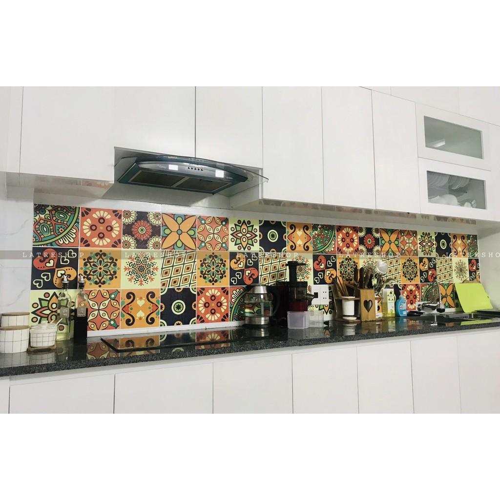 Decal gạch bông dán tường, dán kính nhà tắm chống nước - M1 Bohemieng