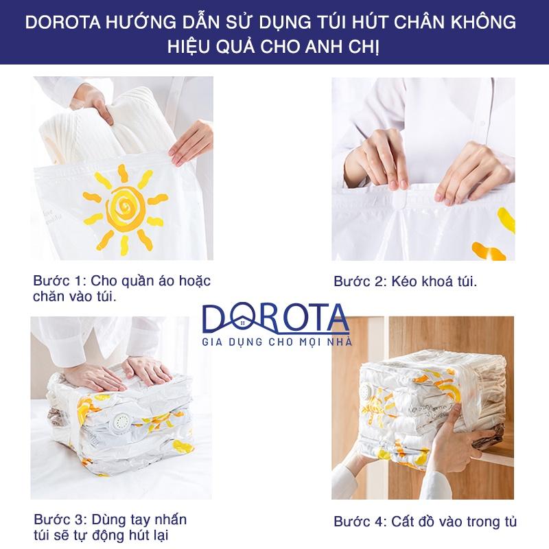 Túi hút chân không quần áo DOROTA không cần dùng bơm tái sử dụng chống mốc chống nước 45x70cm FL457