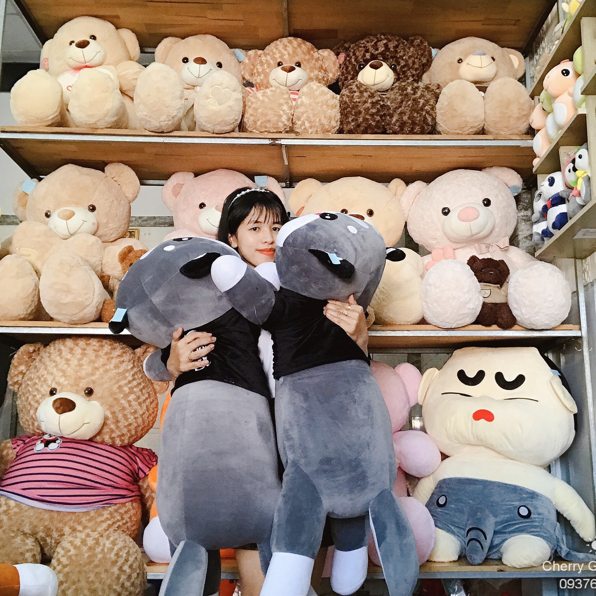 Gấu Bông Mèo Lông Xám Siêu To Khổng Lồ - Gối Ôm Mèo Lông Xám Siêu Dễ Thương Size 1m2 Hàng Loại 1