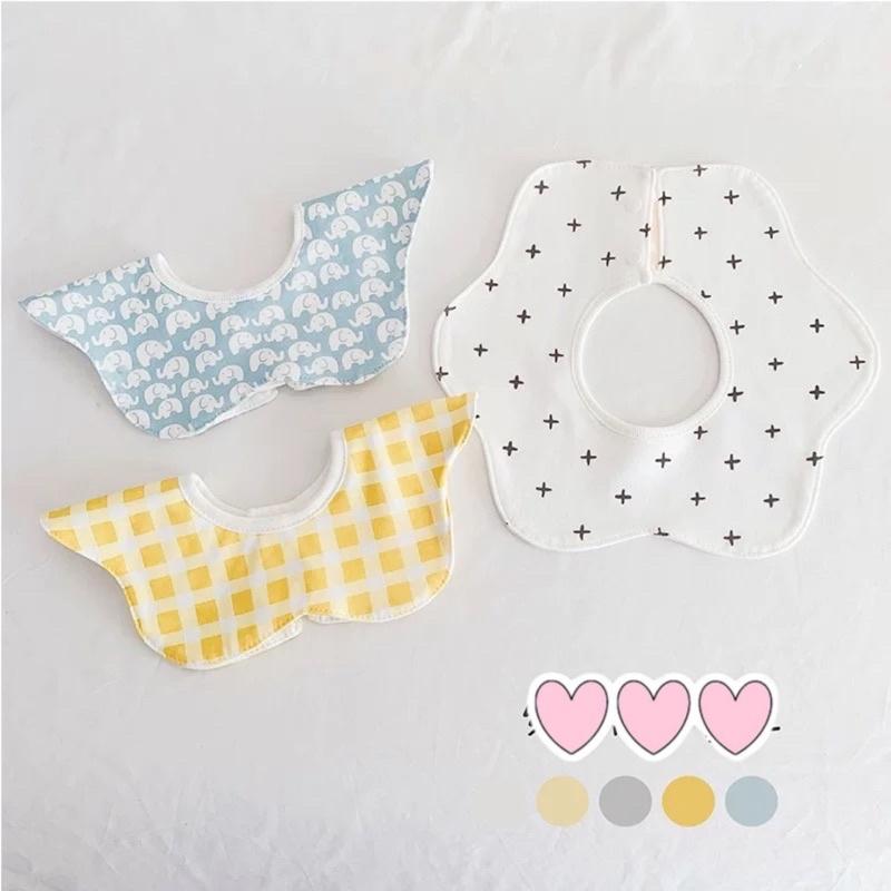 Set 3 yếm tròn xoay 360 độ 100% cotton siêu chống thấm (Mẫu Thu Đông