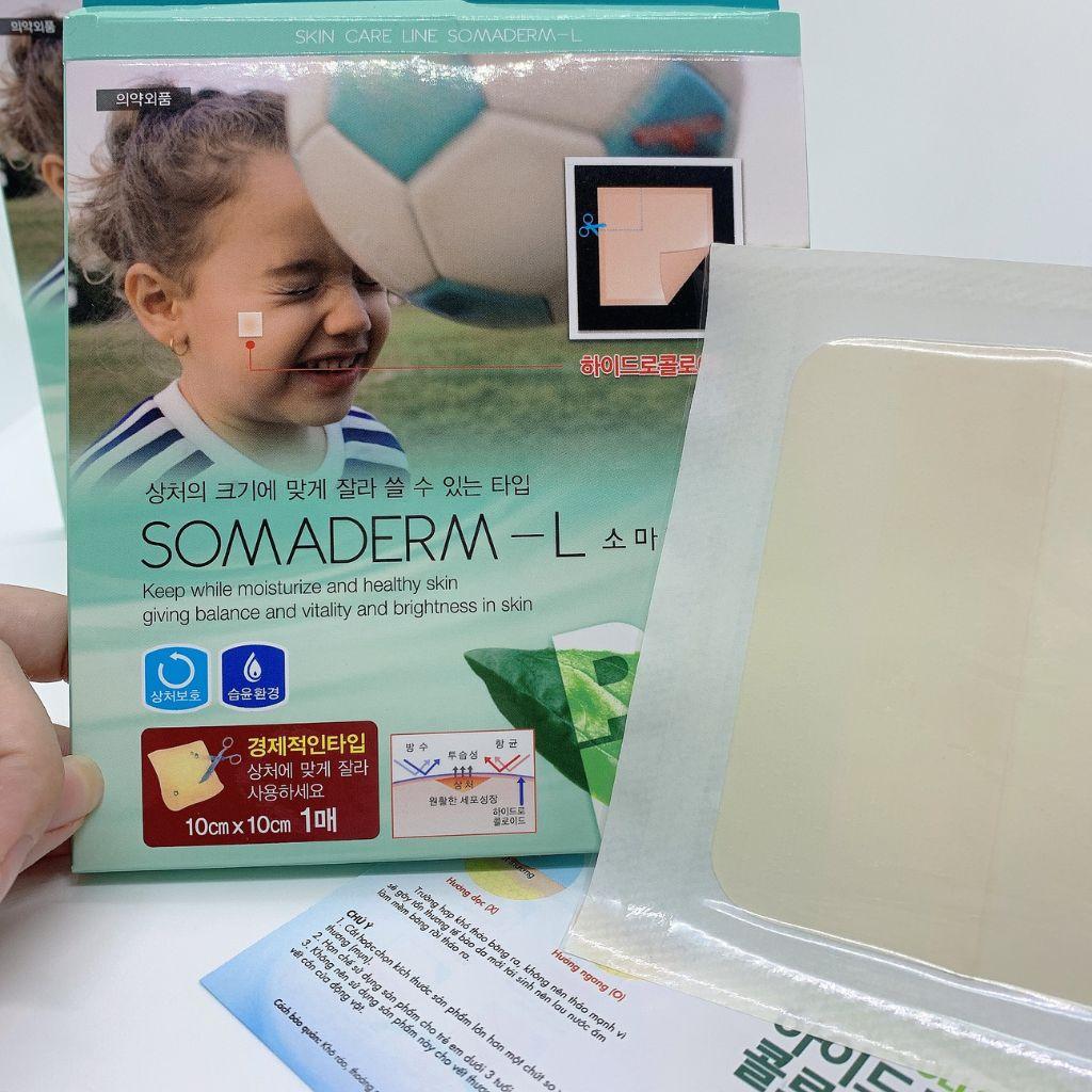 Băng Dán Vết Thương Somaderm-L Hàn Quốc Chứa Hydrocolloid Giúp Duy Trì Độ Ẩm, Không Gây Bết Dính 10cmx10cm