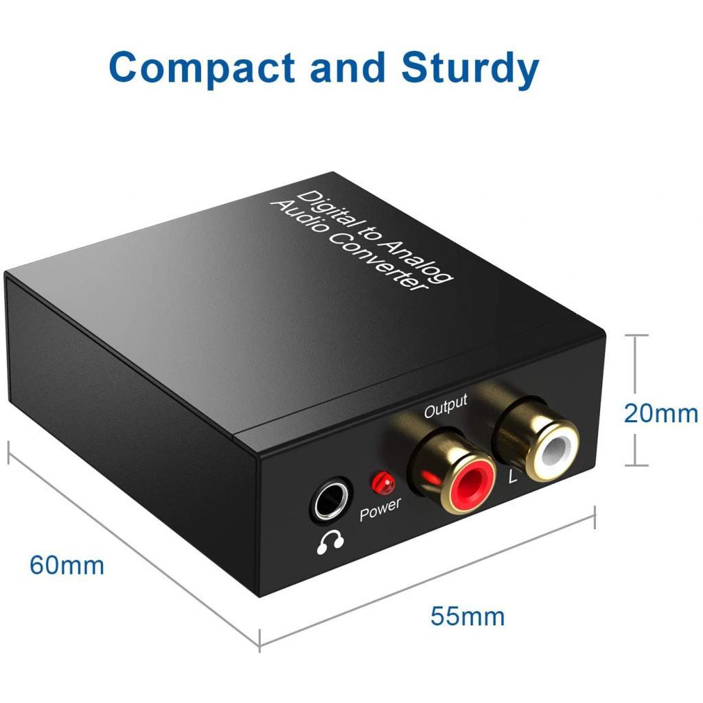 192KHz Digital to Analog Audio Converter DAC Digital SPDIF Optical to Analog L/R RCA Converter Toslink Optical to 3.5mm Jack Adapter for HD DVD PS4