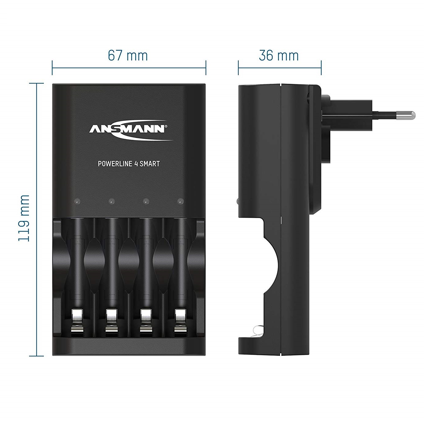 Bộ sạc Pin ANSMANN POWERLINE 4 Smart - Hàng Nhập Khẩu