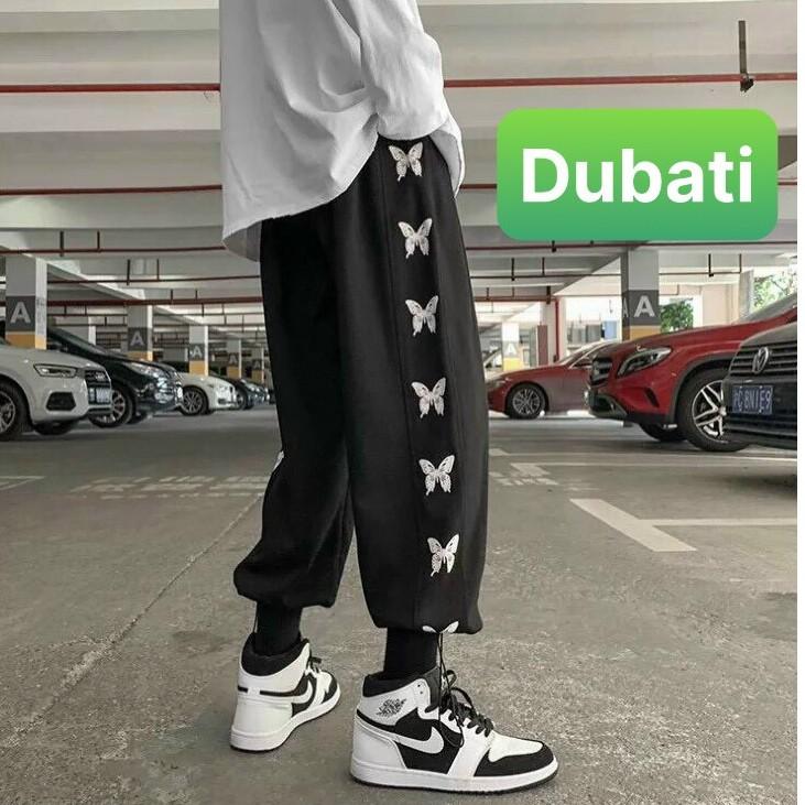 QUẦN JOGGER NAM NỮ HỌA TIẾT BƯỚM SANG CHẢNH HOT TREND- DUBATI FASHION