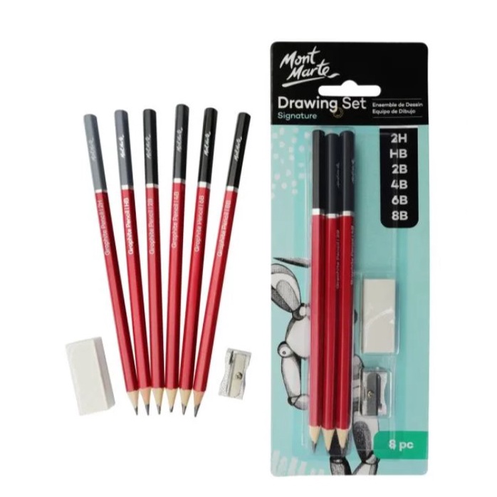 Bộ Bút Chì Vẽ 8 Món Mont Marte - Drawing Set Signature 8pc - MPN0026