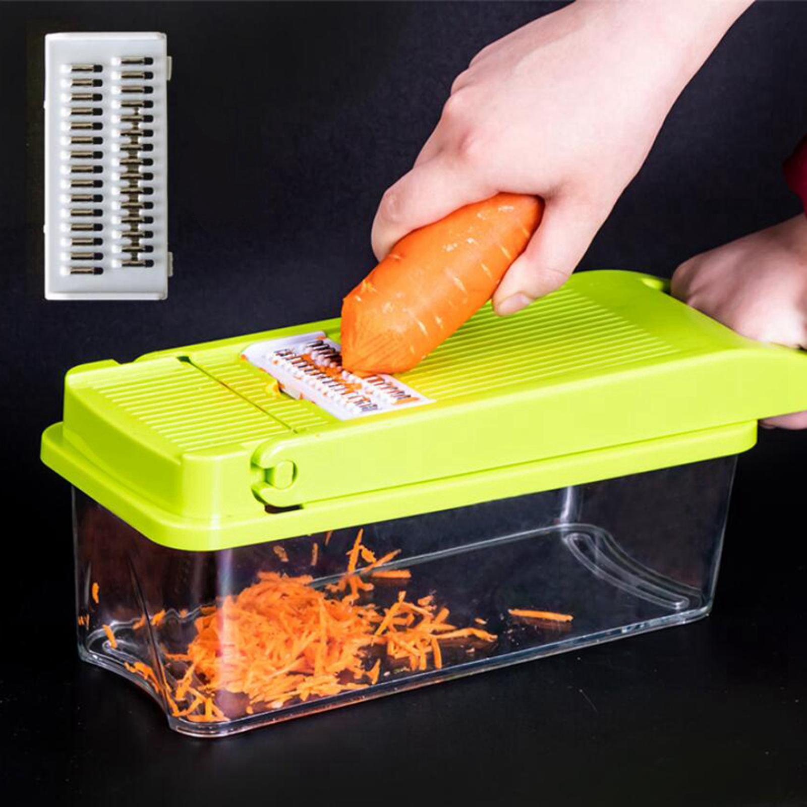 8 in 1 Vegetable Chopper for Salad Potato Food Chopper Kitchen Gadgets green