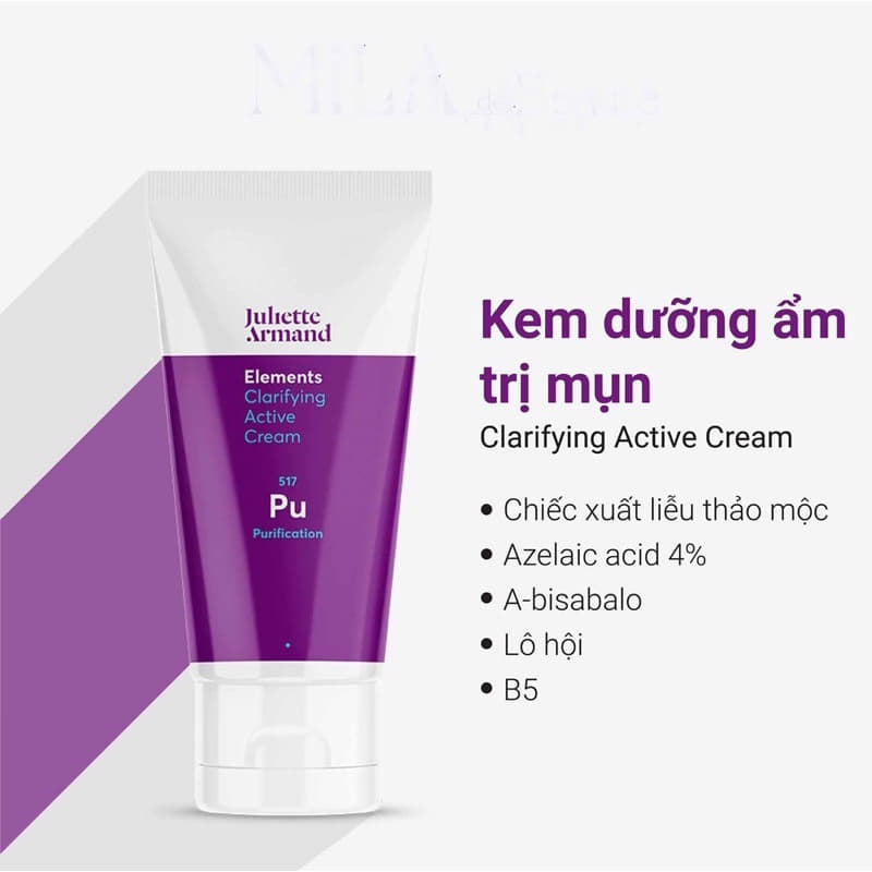 Sản phẩm Dưỡng Da Mụn To àn N ăng Ju liette Ar mand Clar ifying Ac tive Cream 517 Pu