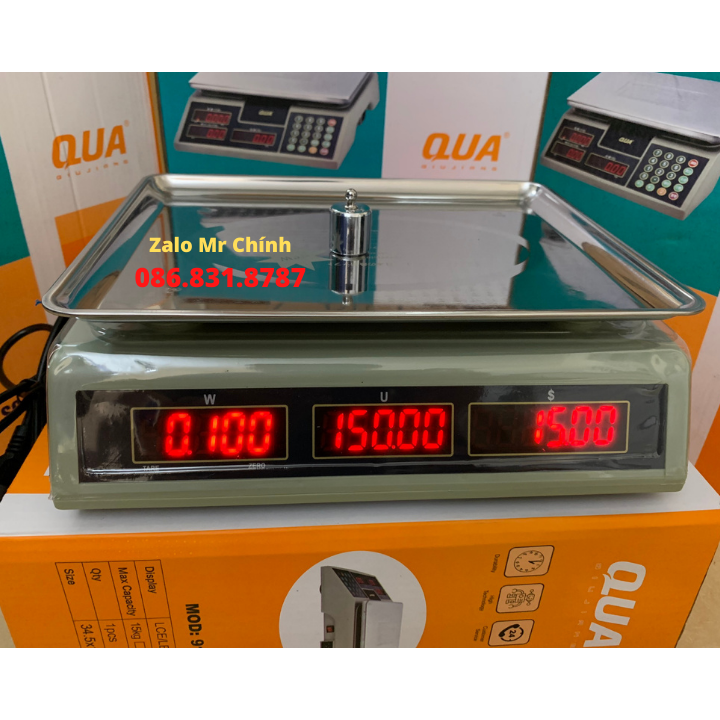 Cân điện tử tính tiền hàng 30kg, cân điện tử cân hàng Qua910, cân tính tiền dùng cho siêu thị, tạp hóa, bách hóa, chợ hải sản