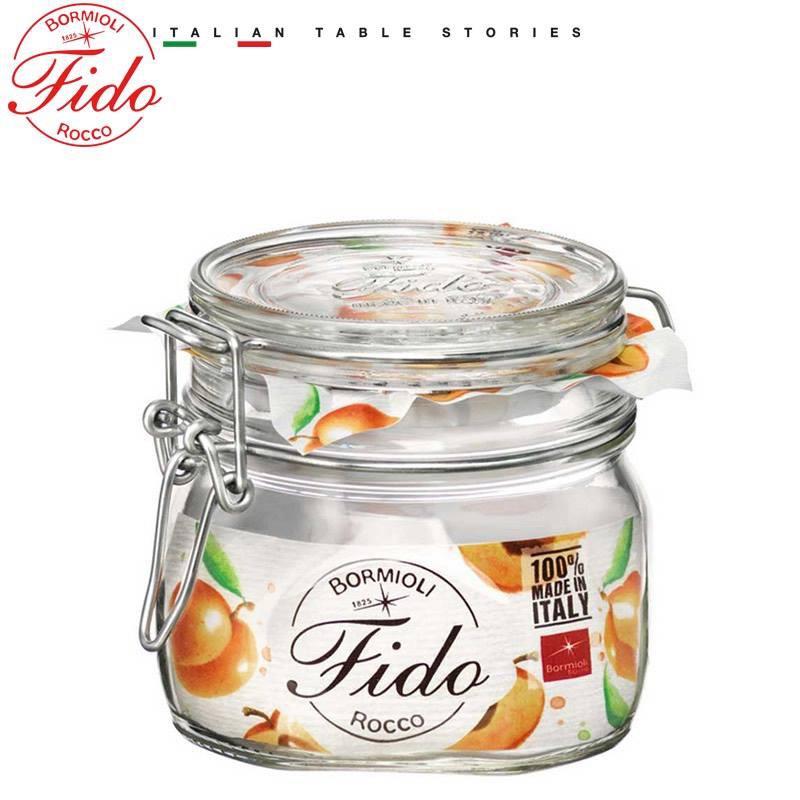 Hũ thủy tinh Italy Bormioli Rocco Fido 500ml, nắp ron gài kín hơi, cất trữ ngũ cốc, đường, cafe, ngâm dấm, muối chua