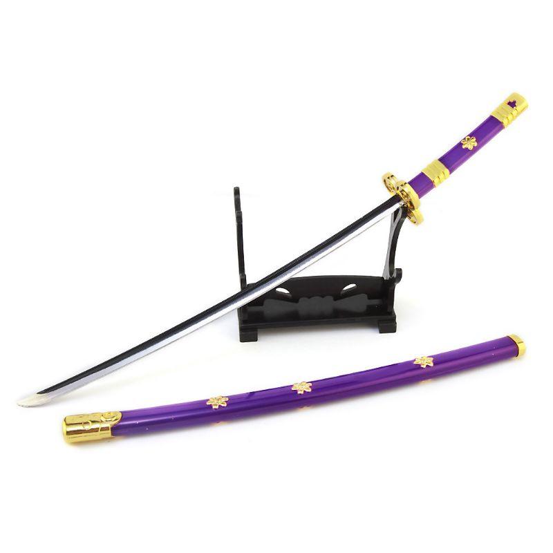 (26cm) Mô hình trưng bày Kiếm Zoro One Piece Bằng Hợp Kim Không Gỉ - Thanh Enma Tím