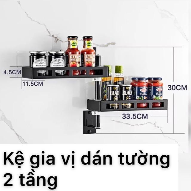 Kệ gia vị xoay 180 độ, kệ dán tường , kệ inox Sơn tĩnh điện, kệ để đồ nhà bếp phong cách hiện đại