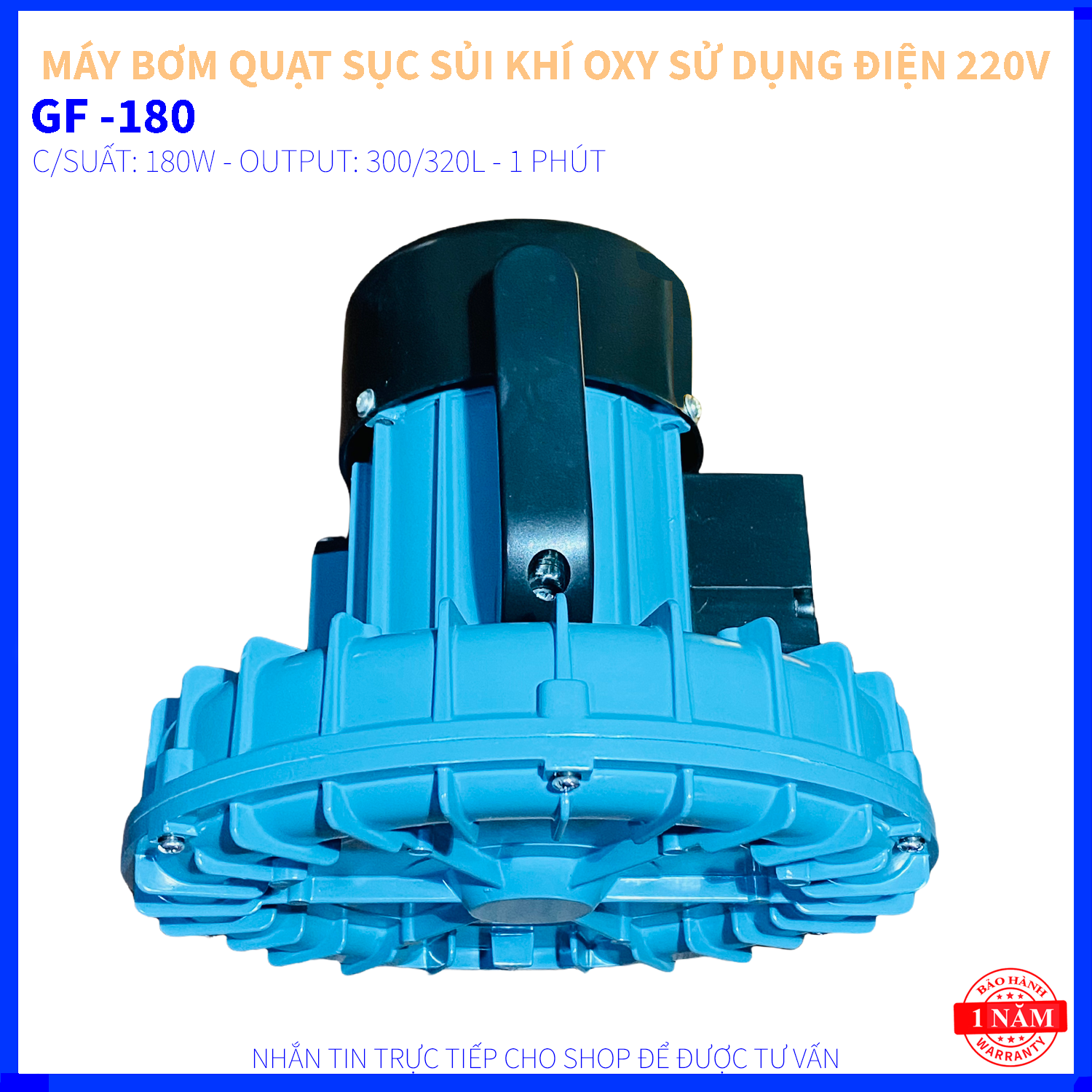 MÁY BƠM SỤC SỦI QUẠT THỔI KHÍ OXY RESUN GF - 180 - CÔNG SUẤT 180W