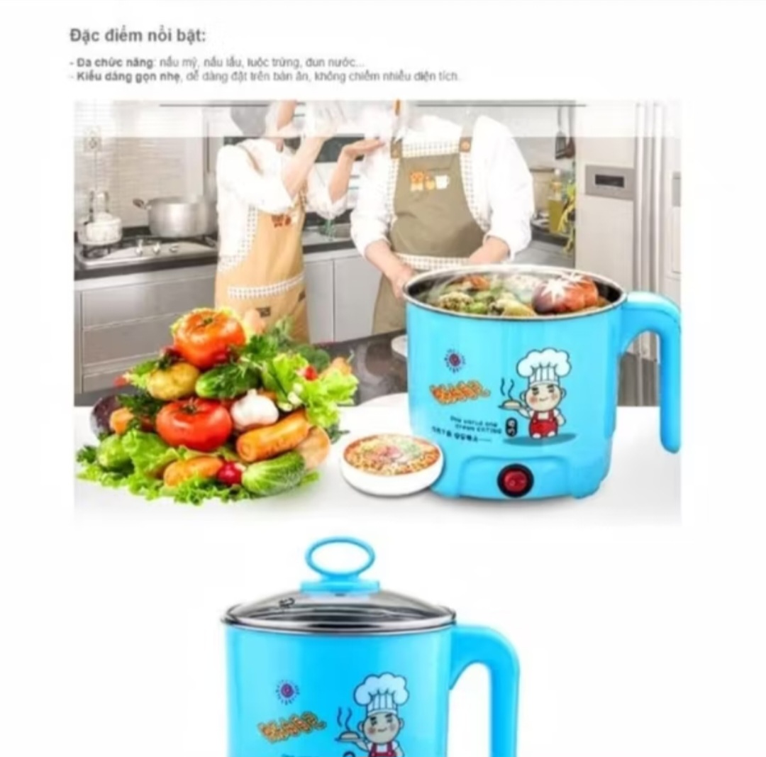 1 CÁI NỒI ĐIỆN NẤU LẨU NẤU MÌ ĐA CHỨC NĂNG MINI THUẬN TIỆN CHO MỌI GIA ĐÌNH