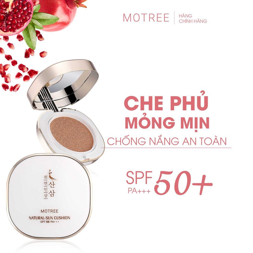 CUSHION trang điểm chống nắng LỰU SÂM MOTREE - NATURAL SUN CUSHION SPF 50+_PA