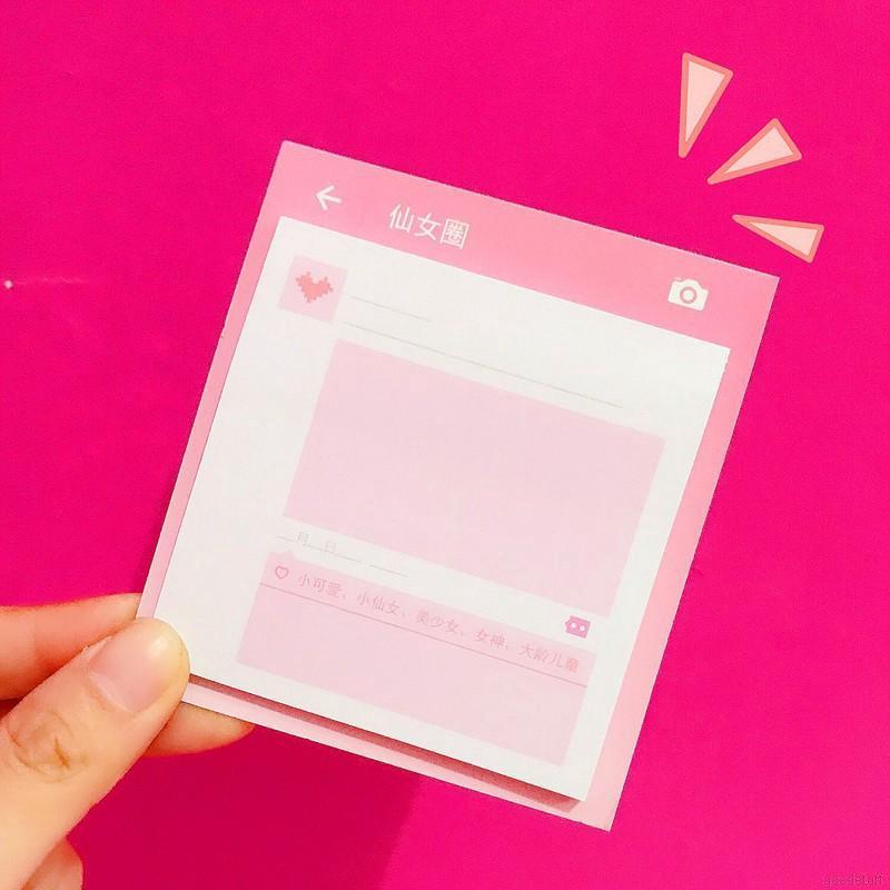 Hình dán ghi chú mini tông màu hồng nữ tính