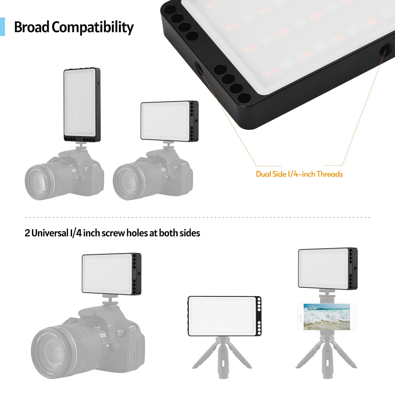 Đèn LED RGB đầy màu sắc nhỏ gọn Hai màu Nhiệt độ 3000K-6500K Độ sáng có thể thay đổi độ sáng 0% -100%