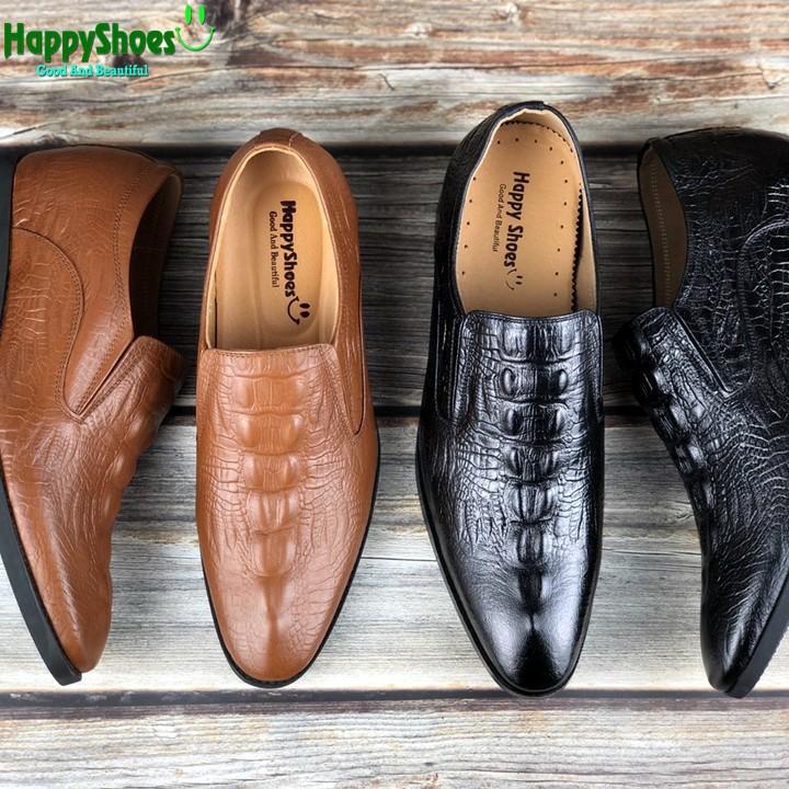 Giày Tây Nam Công Sở Happyshoes Da Bò Thật - HS09 tăng chiều cao 7cm