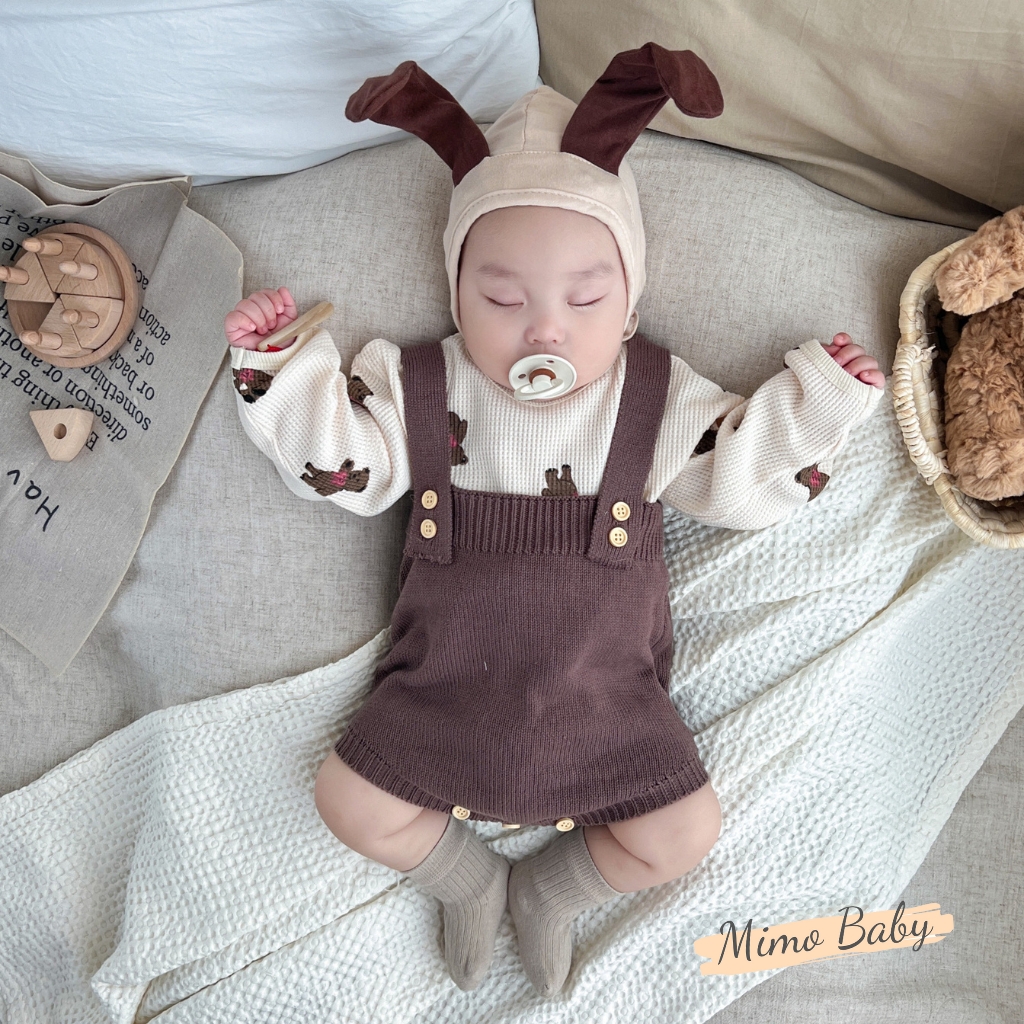 Yếm len kiểu dáng basic mùa thu đông phong cách Hàn Quốc cho bé QA107 Mimo Baby