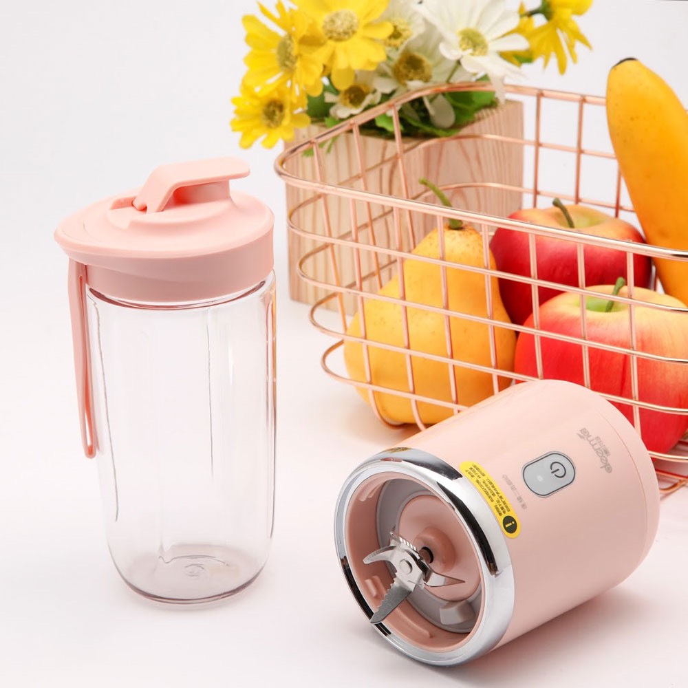 Máy Xay Sinh Tố Juicing Cup 300ML Cầm Tay 6 Lưỡi 2 Cối Sử Dụng Pin Sạc Cổng USB Siêu Tiện Lợi - Hàng nhập khẩu