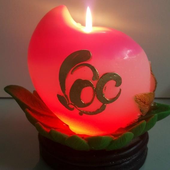 Cặp nến quả đào tài lộc - nến tài lộc đổi màu - nến quả đào có đèn led - đèn cầy trang trí cao cấp candle shop