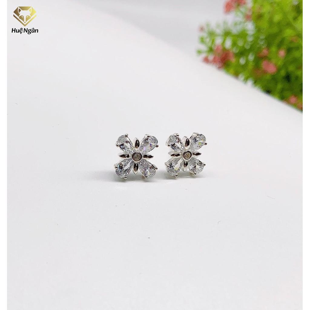 Bông tai bạc Ý 925 Huệ Ngân - Cỏ bốn lá may mắn RYE141078