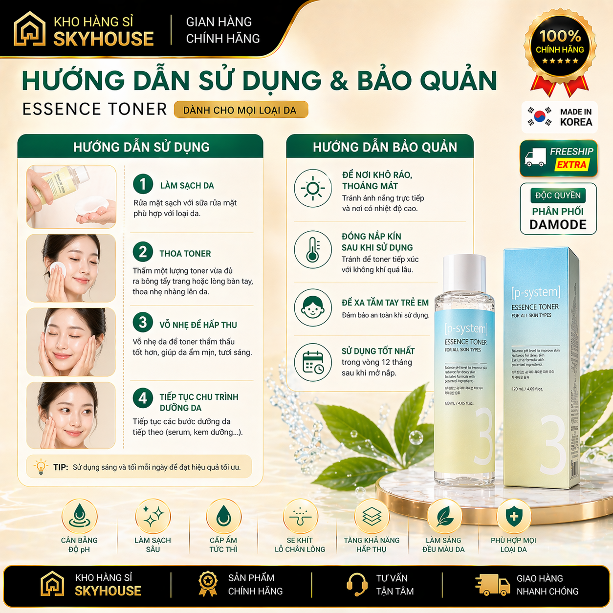Nước tẩy trang cho da dầu mụn MICELLAR WATER DAMODE chai 200ml nước tẩy trang sạch sâu chính hãng