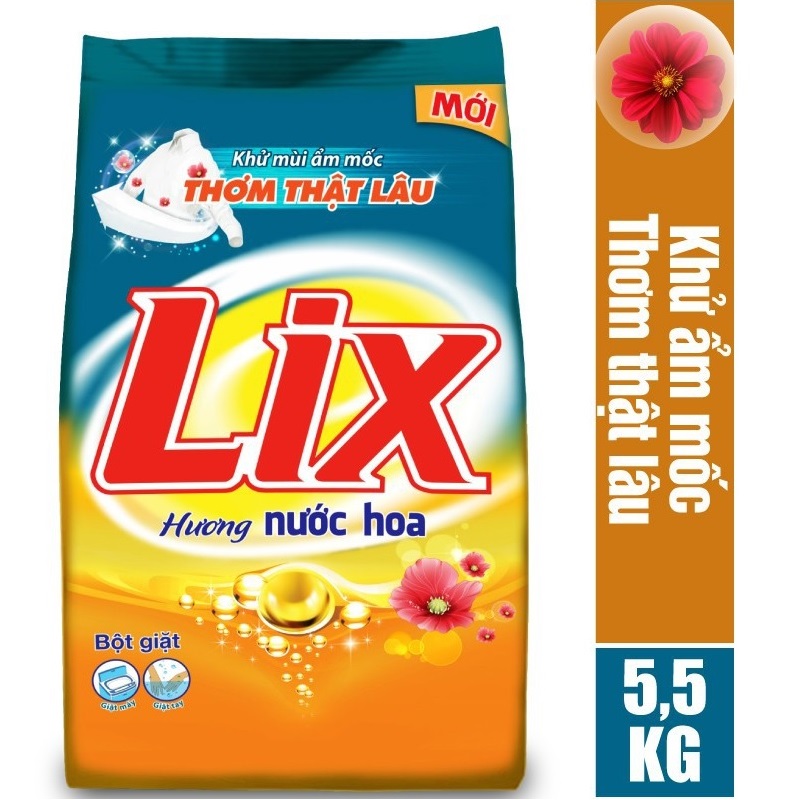 Bột giặt Lix đậm đặc hương nước hoa 5.5Kg PD575