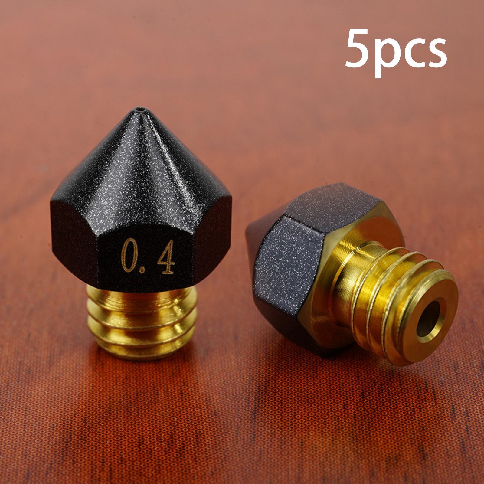 5 Pieces Printer Nozzle Brass Print Head Extruder Nozzles for Printer Parts