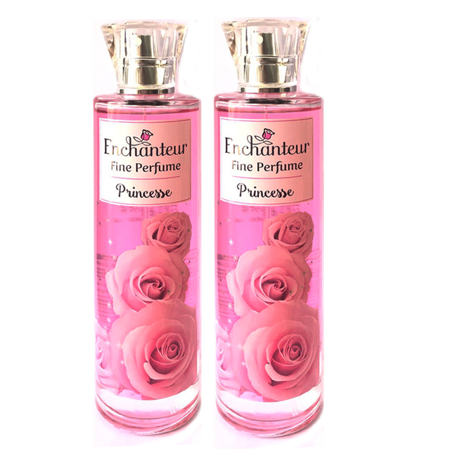 Combo 2 Chai Nước hoa toàn thân Enchanteur Fine Perfume Princesse 100ml*2 ( Chai hồng)