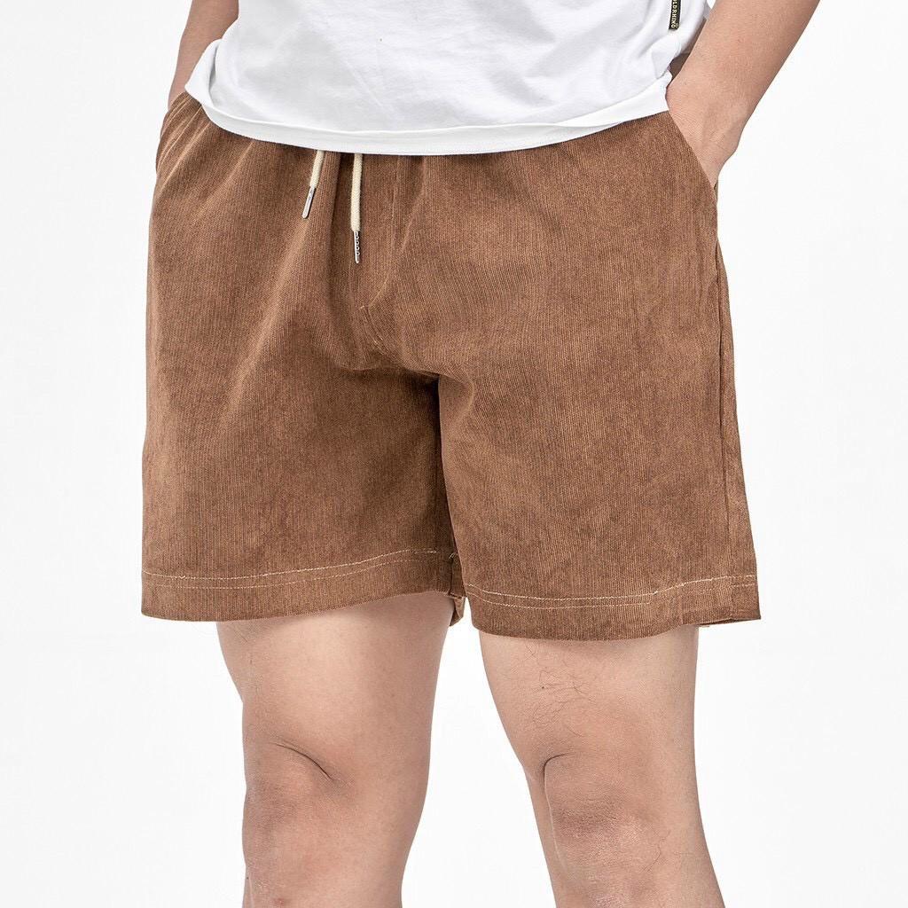 Quần Short Đùi Nhung Tăm Form rộng Unisex Nam Nữ Chất Mát Mẻ, 3 Màu Trẻ Trung